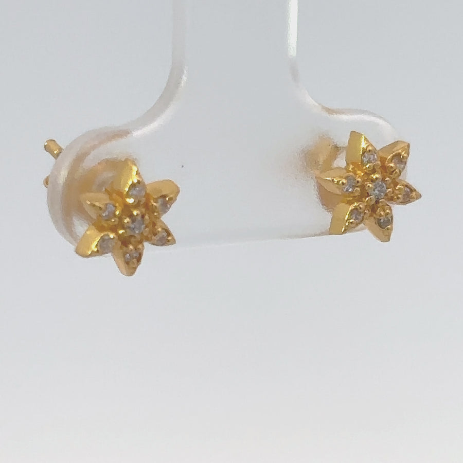 Small Silver Flower Stud Earrings