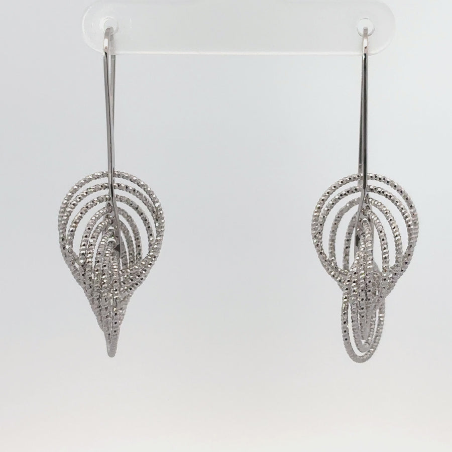 Silver Diamond-Cut "Swiri" Earrings – Women