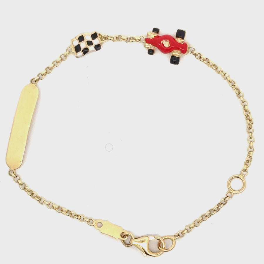 14k Gold Adjustable Baby Bracelet - 12.2 to 14.2 cm