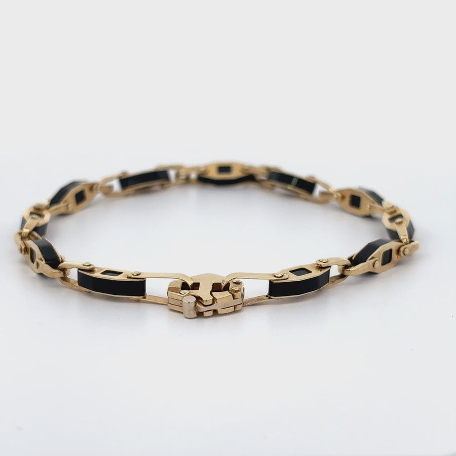 14k Gold Bracelet for Men, 21.5 cm