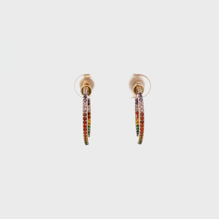 14K Gold Multi-Colored Earrings for Women