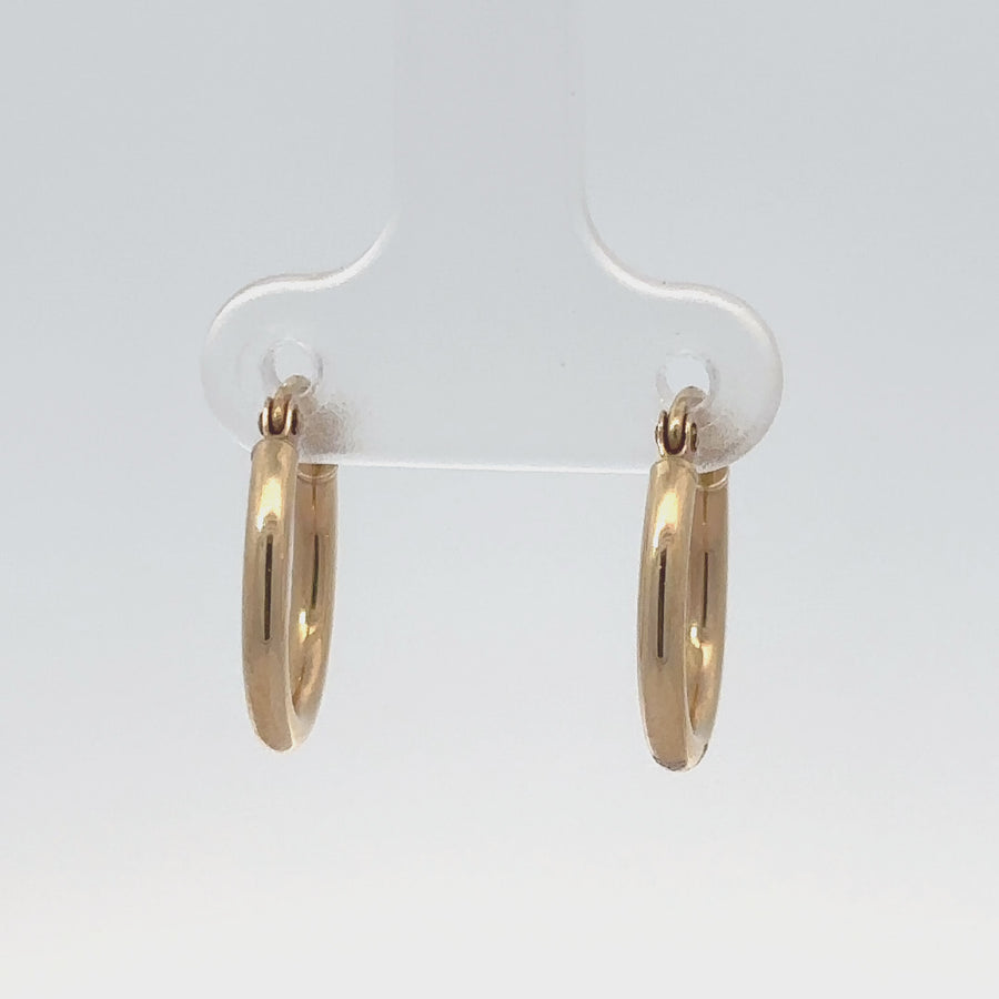 14k Gold Small Solid Hoop Earrings – Elegant Design for Women & Babies