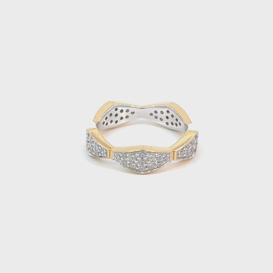 Women’s Yellow Ring with CZ – Elegant Silver Design