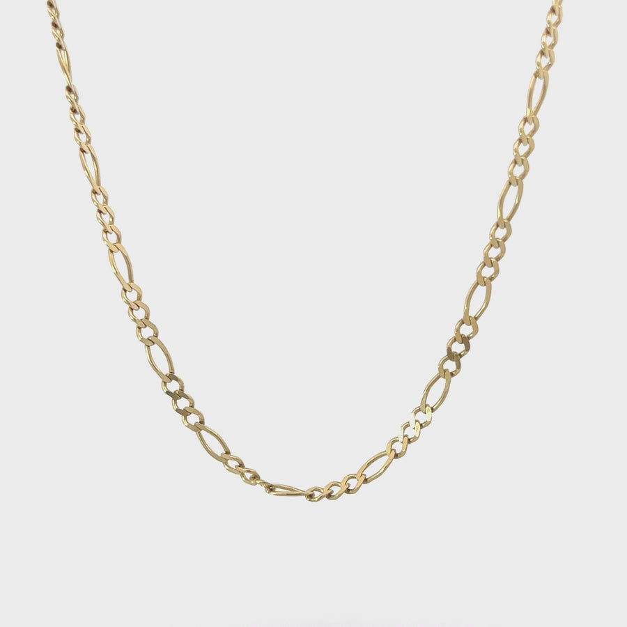 10k Gold Figaro Chain – 24-Inch Unisex Necklace