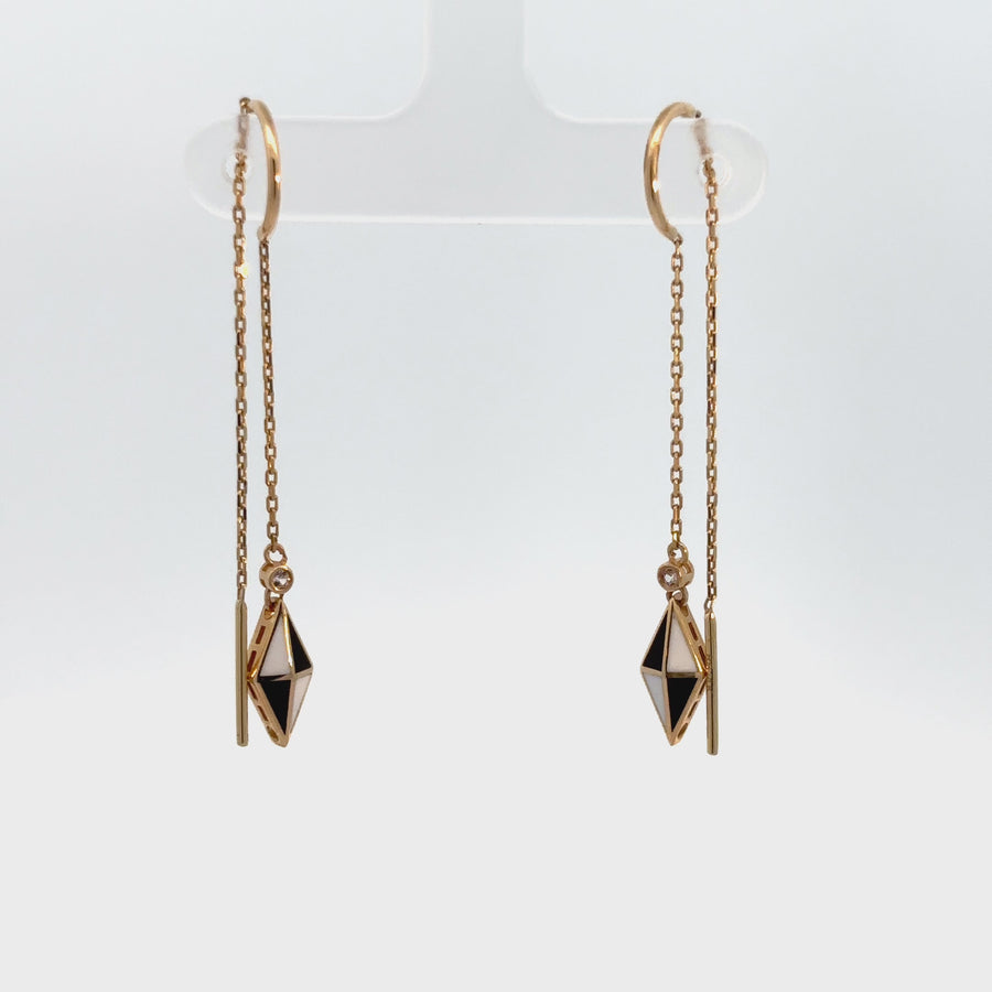 14k Gold Women's Drop Chain Earrings