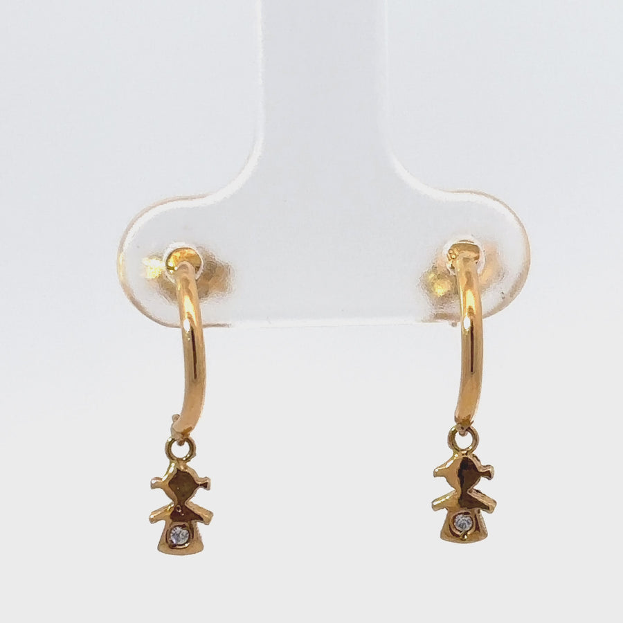 18k Gold Earrings for Babies