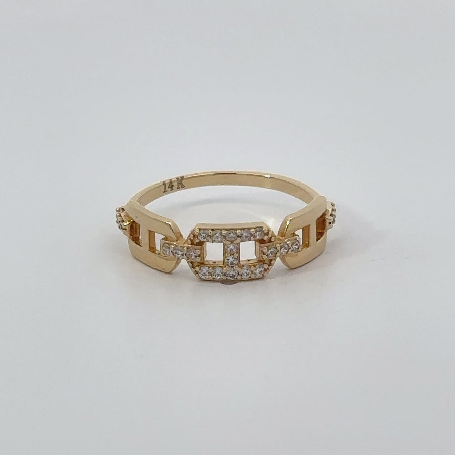 14k Gold Ring with Cubic Zirconia for Women