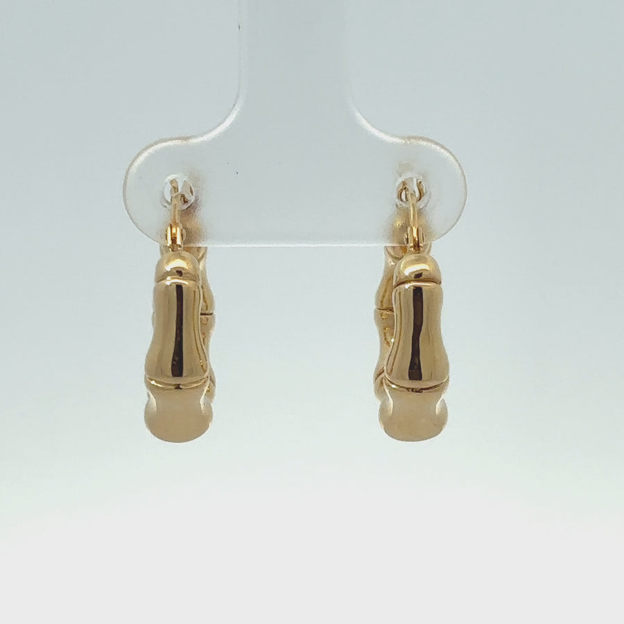 14k Gold Small Bamboo Earrings – Chic and Trendy