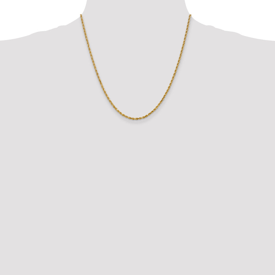 10k 2.25mm Diamond-cut Rope Chain