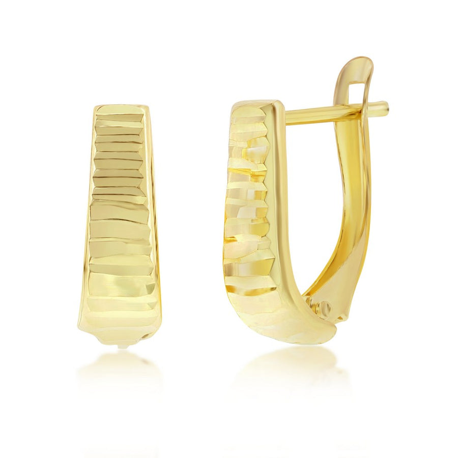 14K Yellow Gold Lined 14mm Hoop Earrings