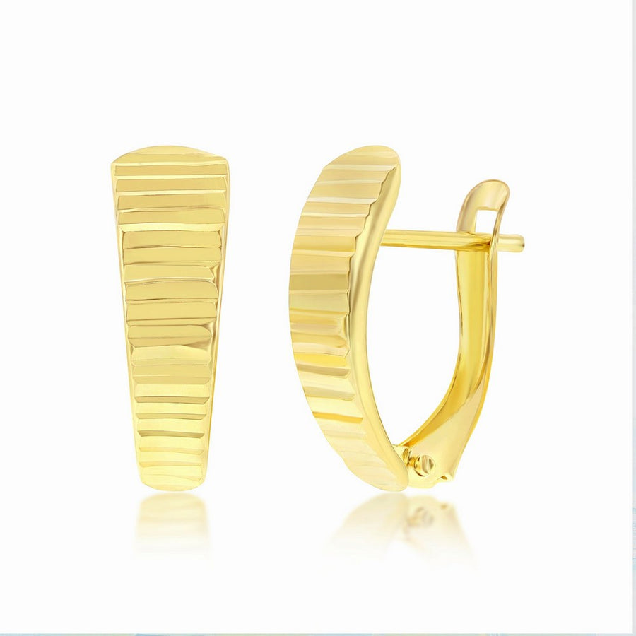 14K Yellow Gold Lined 18mm Hoop Earrings