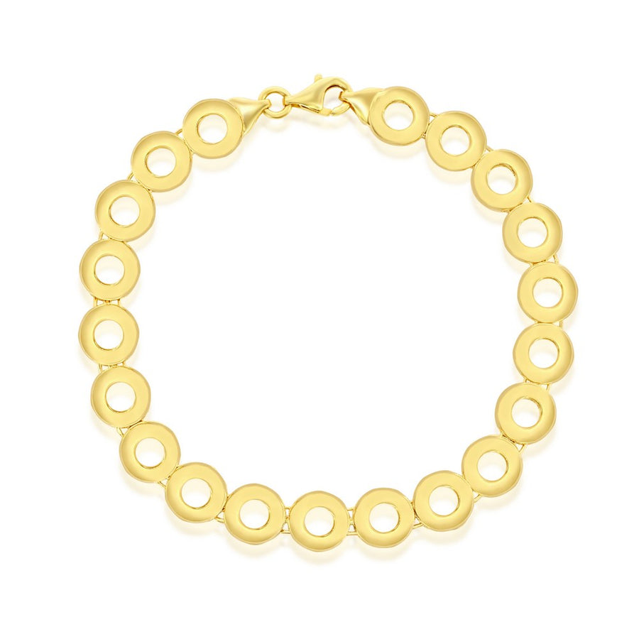 14K Yellow Gold Open Polished Circle Bracelet