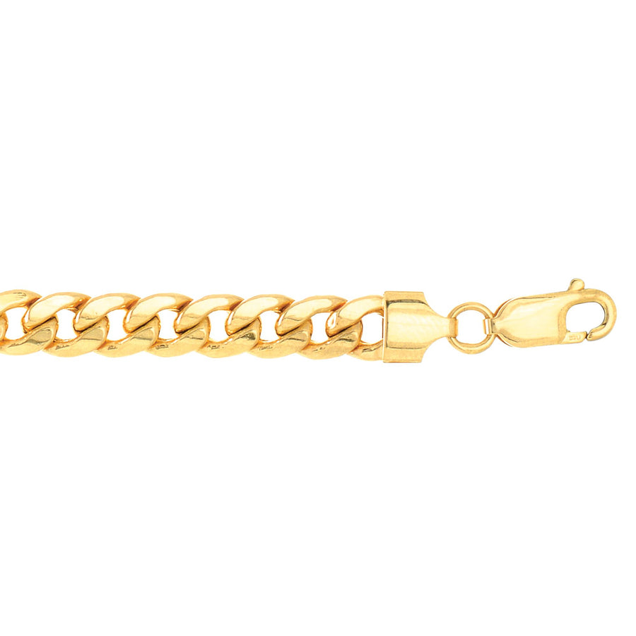 10K YG 8.50 inches 6.7mm Lite Miami CURB Bracelet with Lobster Lock.