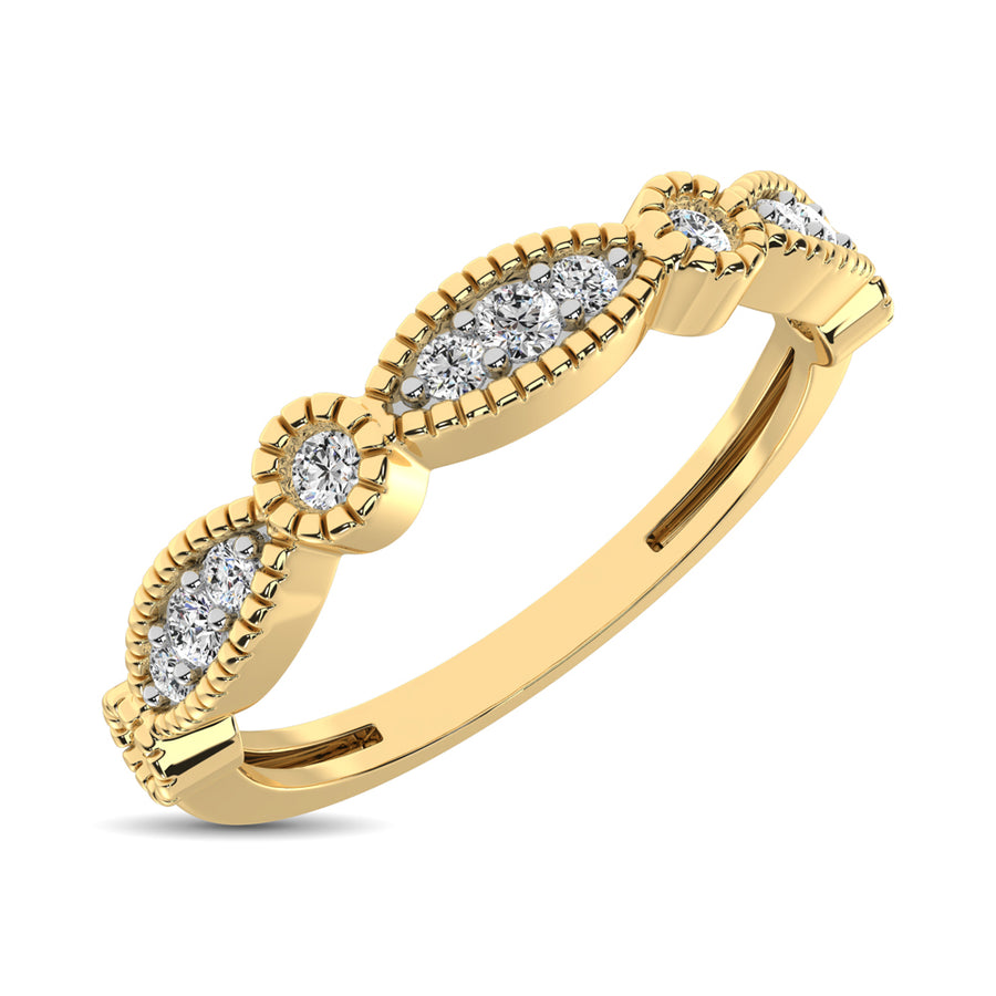 14K Yellow Gold 1/5 Ctw Diamond Band