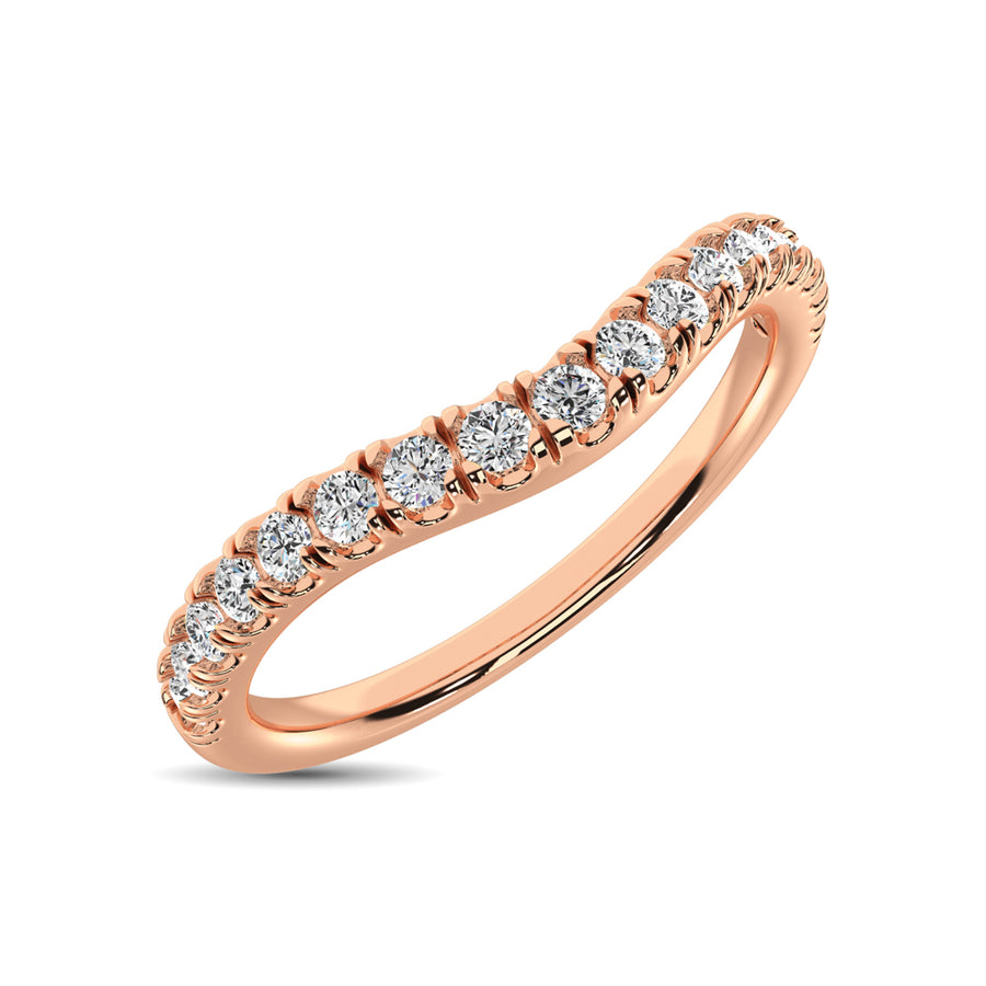 14K Rose Gold 1/3 Ct.Tw. Diamond Curve Band