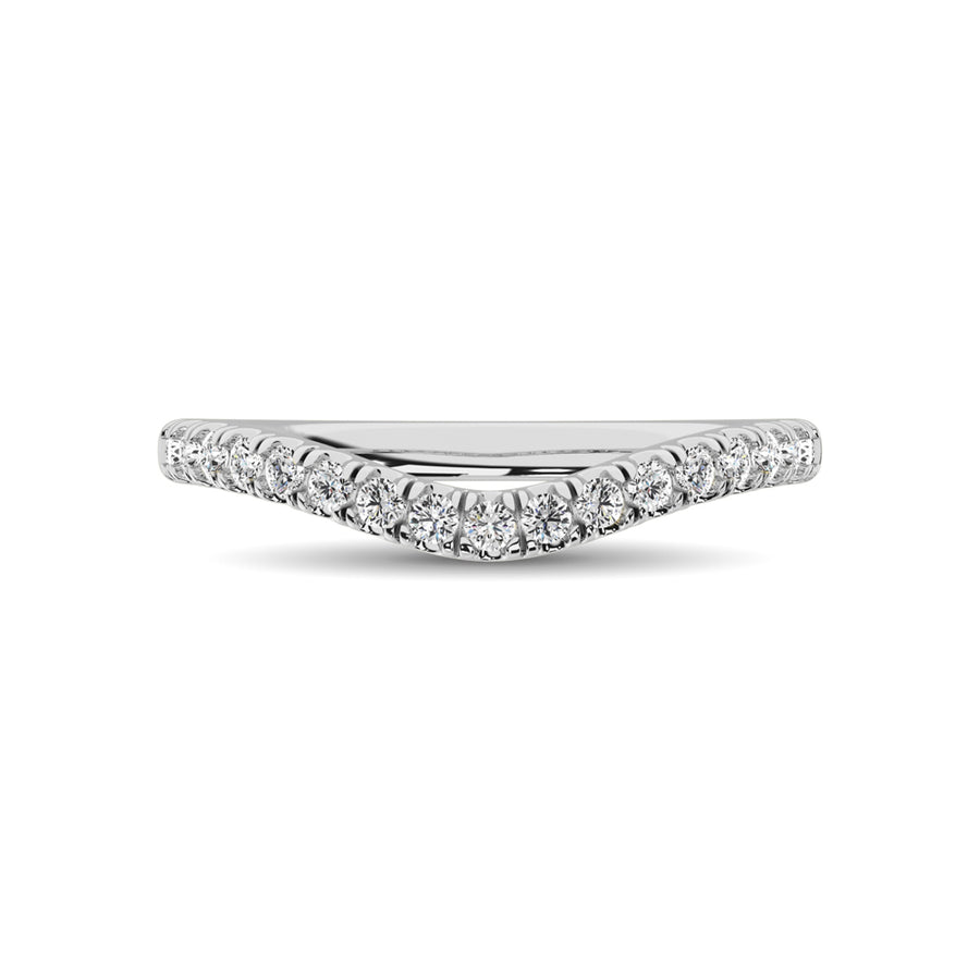 14K White Gold 1/3 Ct.Tw. Diamond Curve Band