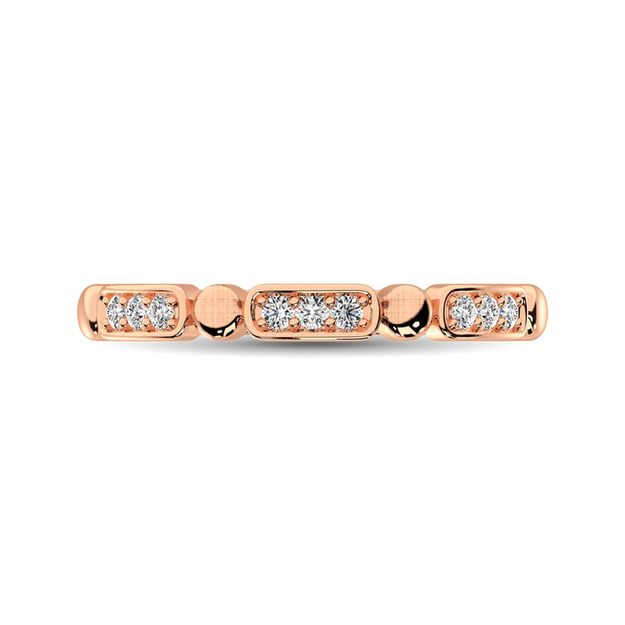 14K Rose Gold 1/10 Ct.Tw. Diamond Stackable Band