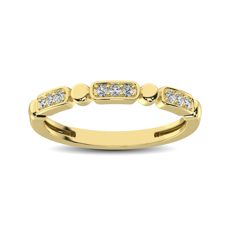 14K Yellow Gold 1/10 Ct.Tw. Diamond Stackable Band