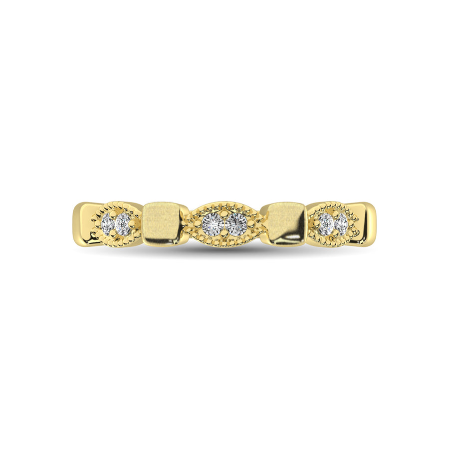 14K Yellow Gold 1/10 Ct.Tw. Diamond Stackable Band