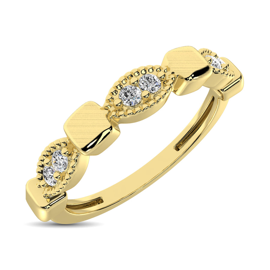 14K Yellow Gold 1/10 Ct.Tw. Diamond Stackable Band