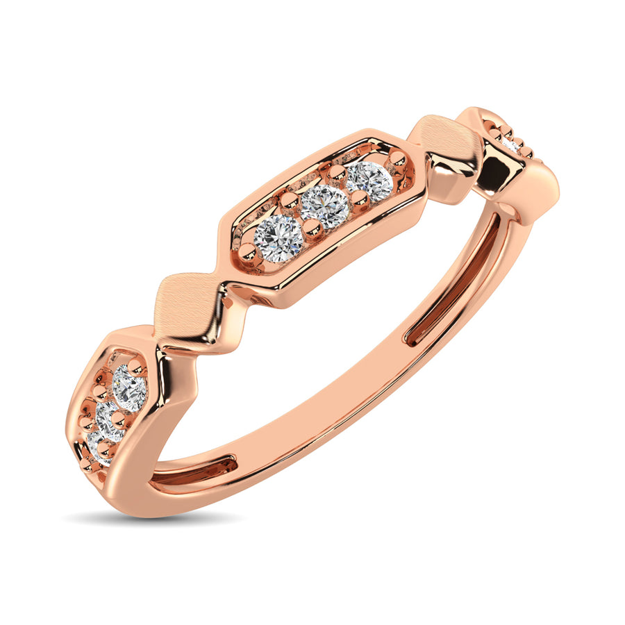 14K Rose Gold 1/6 Ct.Tw. Diamond Stackable Band