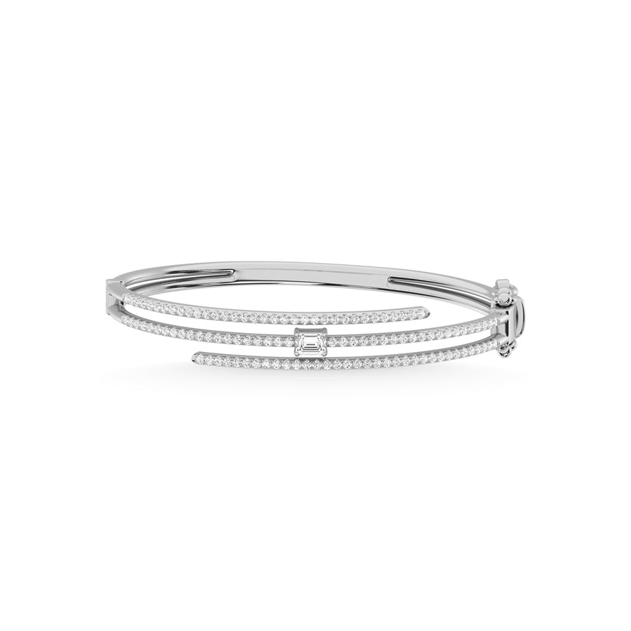 14K White Gold Diamond 1 1/2 Ct.Tw. Fashion Bangle