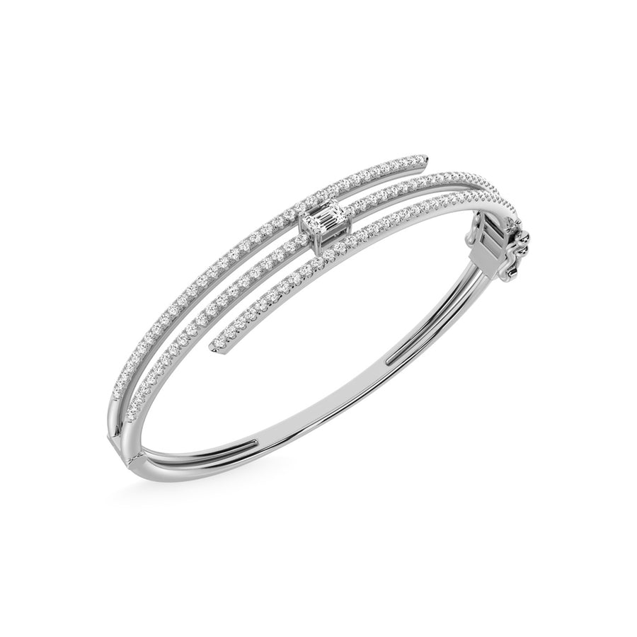 14K White Gold Diamond 1 1/2 Ct.Tw. Fashion Bangle