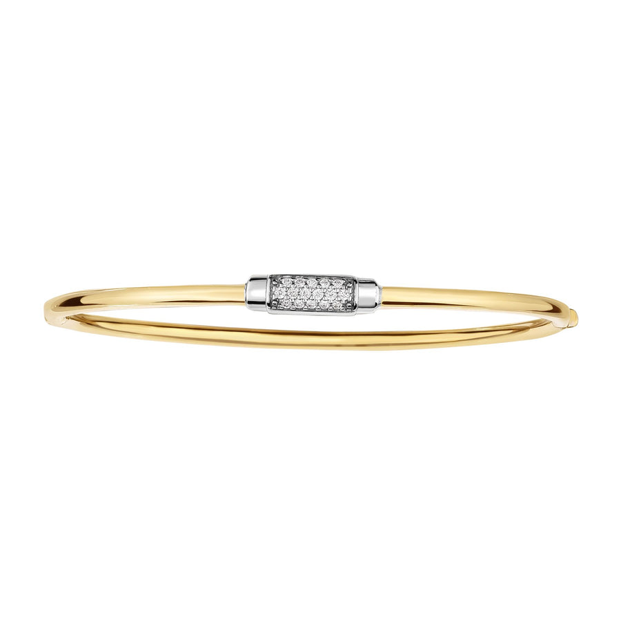 14K Gold .14ct Diamond Heritage Bangle