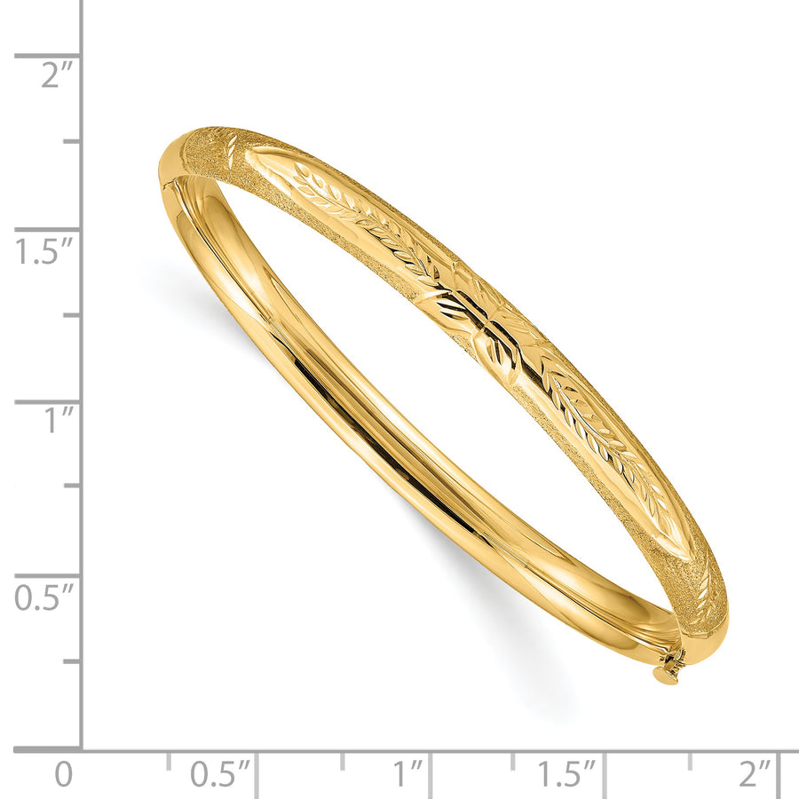 14k Florentine Hinged Baby Bangle