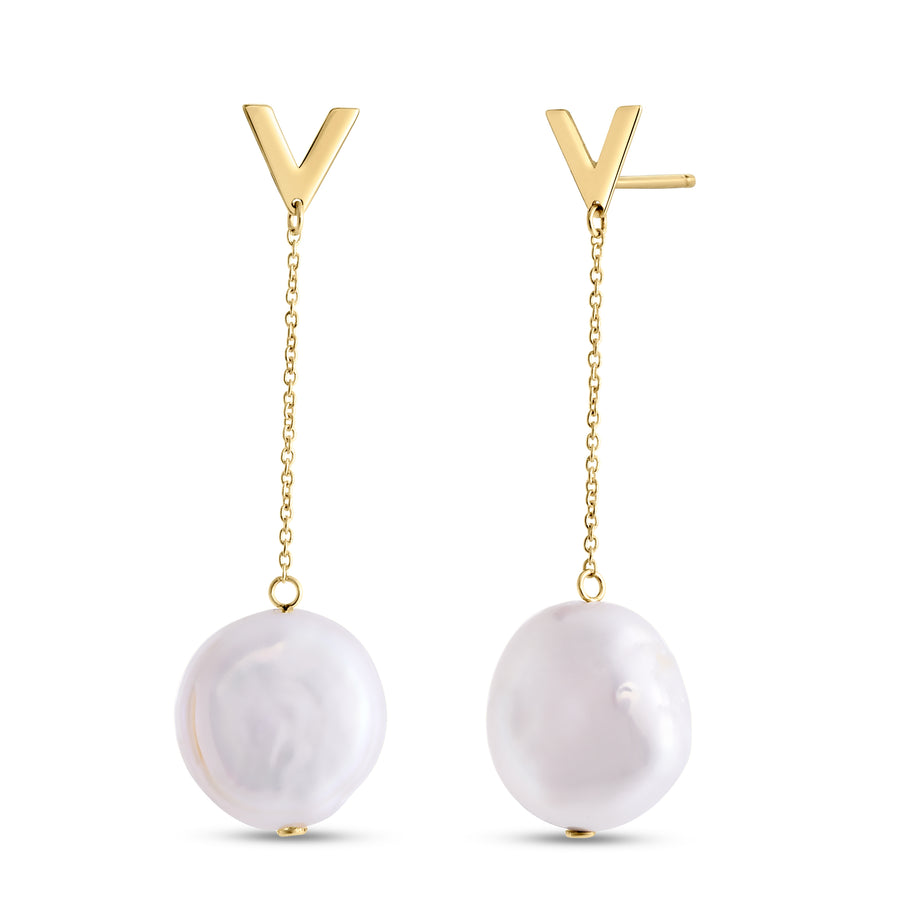 14K Tesoro Pearl Drop Earrings