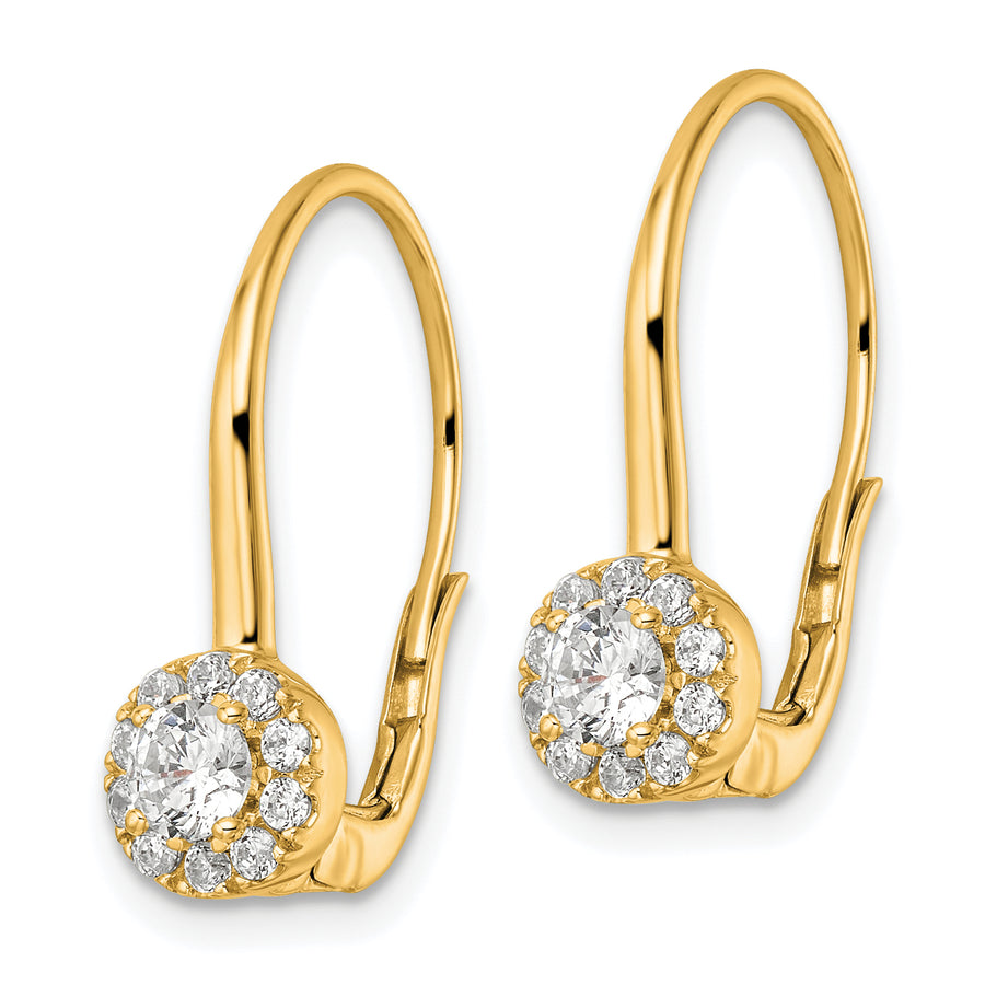 14K Lab Grown Diamond Leverback Drop Earrings