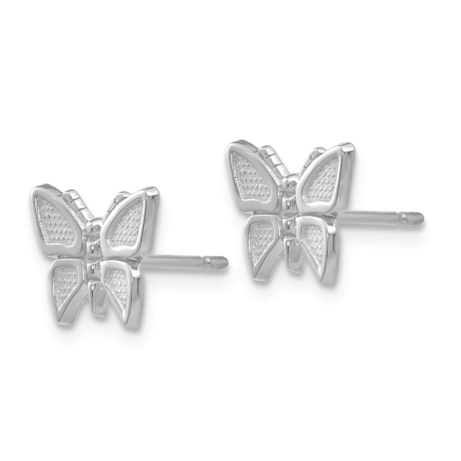 14k White Gold Butterfly Earrings