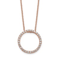 14kr Lab Grown Diamond SI1/SI2, G H I, Circle Necklace