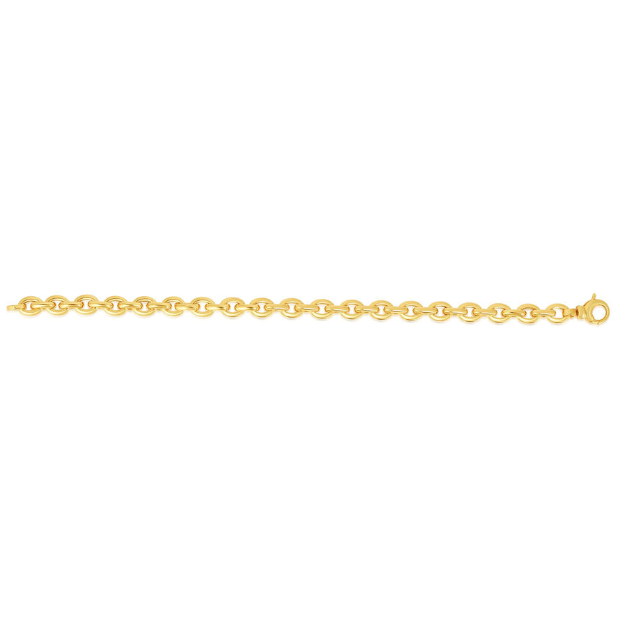 14K Gold Polished Oval Rolo Inspired Link Chain