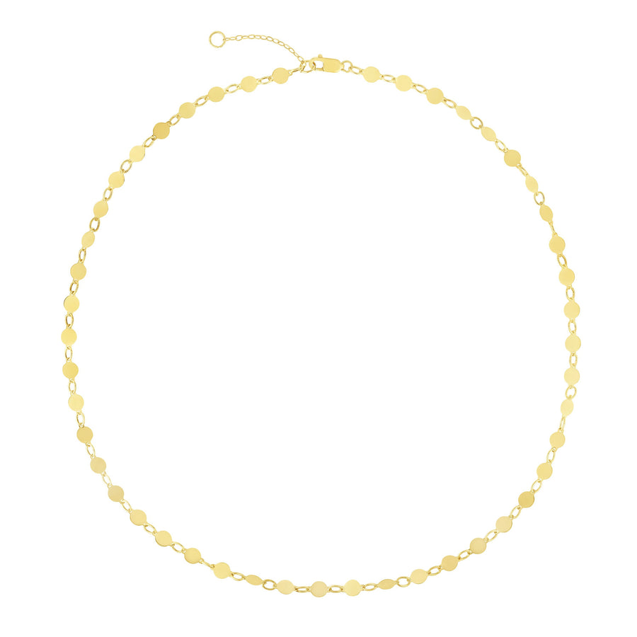 14kt Gold 16.25 inches Yellow Finish 3mm Polished Extender at 14.25 inches Pebble Necklace with Lobster Clasp