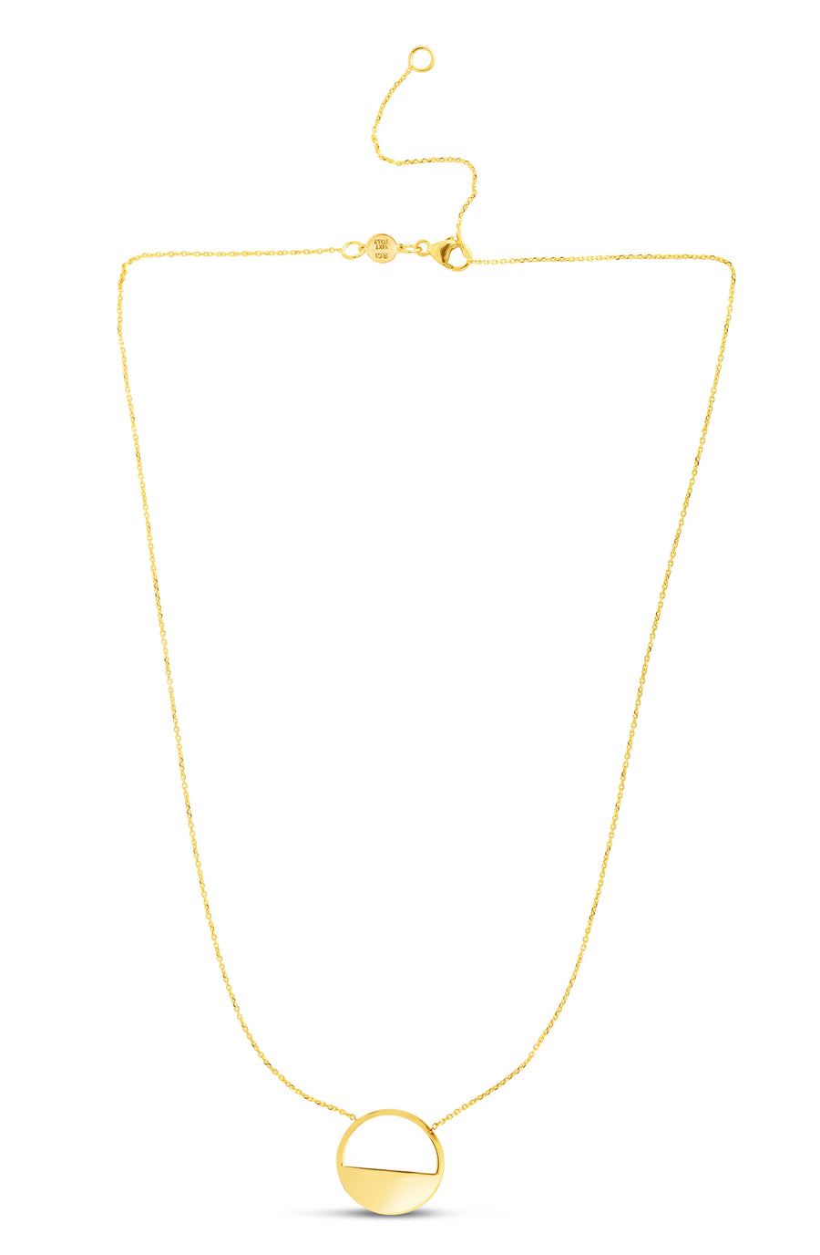 14K Gold Polished SOHO Half Disc Necklace