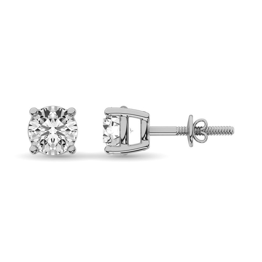 14K White Gold 1/20 Ct.Tw. Premium Diamond Stud Earrings