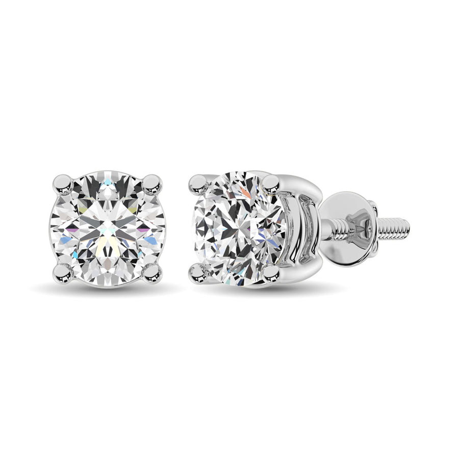 14K White Gold 1/20 Ct.Tw. Premium Diamond Stud Earrings