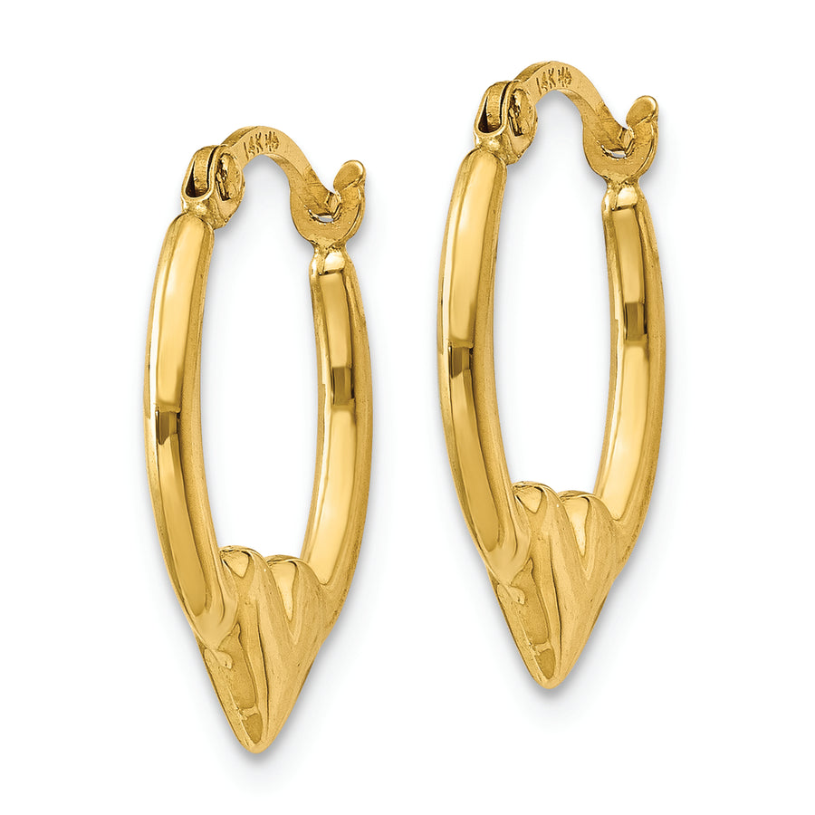 14K Heart Hoop Earrings