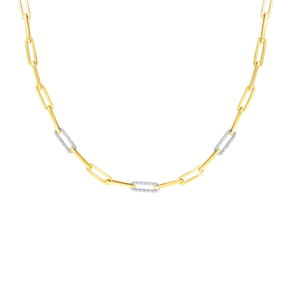 14K .96ct Diamond Paperclip Necklace