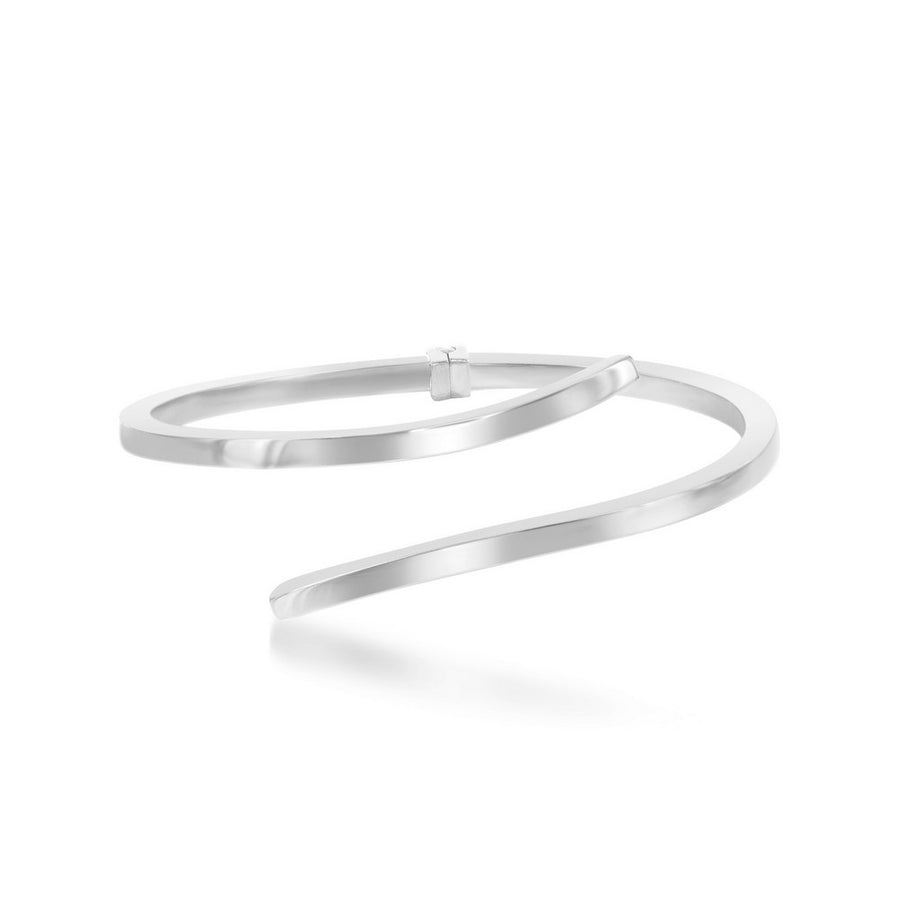 Sterling Silver Double Wave Design Bangle