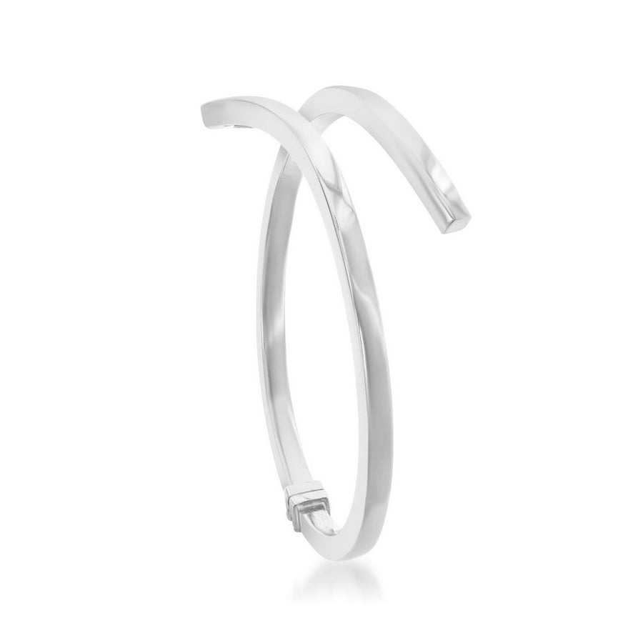 Sterling Silver Double Wave Design Bangle