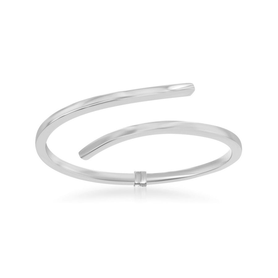 Sterling Silver Double Wave Design Bangle