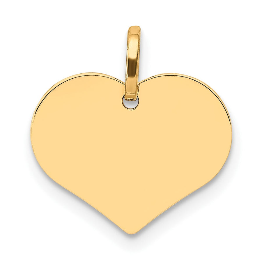 14K Polished Heart Shaped Disc Pendant